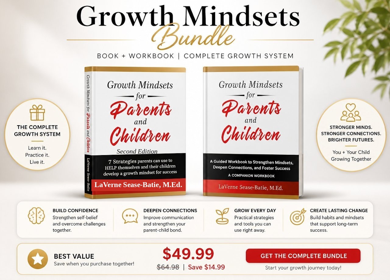 Growth Mindsets for Parents and Children Complete Growth Bundle, Second Edition: Book plus Companion Workbook, $49.99, save $14.99